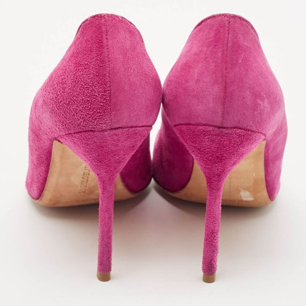 Manolo Blahnik Pink Suede Bb Pointed Toe Pumps Size 39 - Picture 5 of 7